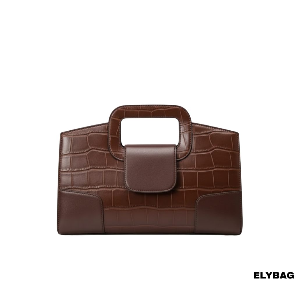 Sac à main en cuir dentelé