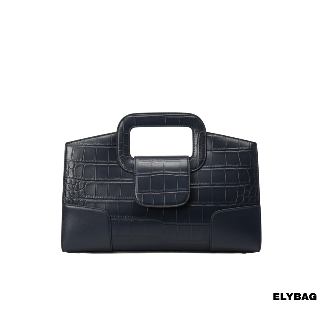 Sac à main en cuir dentelé