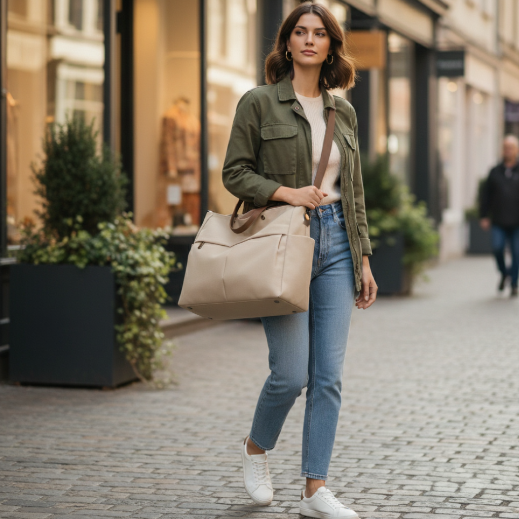 Grand Sac à Main Bandoulière Femme Nylon – Résistant (15L)