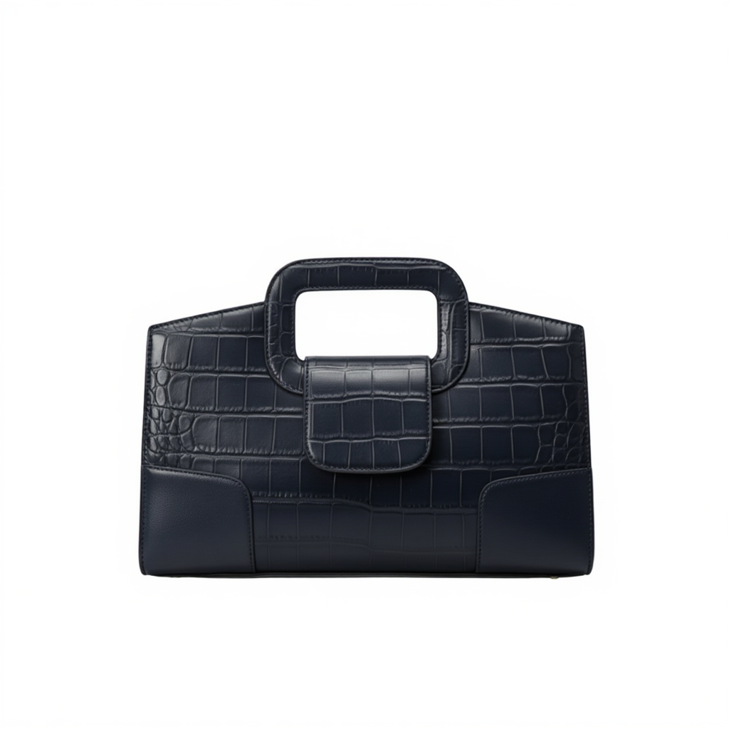 Sac à Main Femme Aspect Cuir Dentelé - Petit Format Structuré & Léger