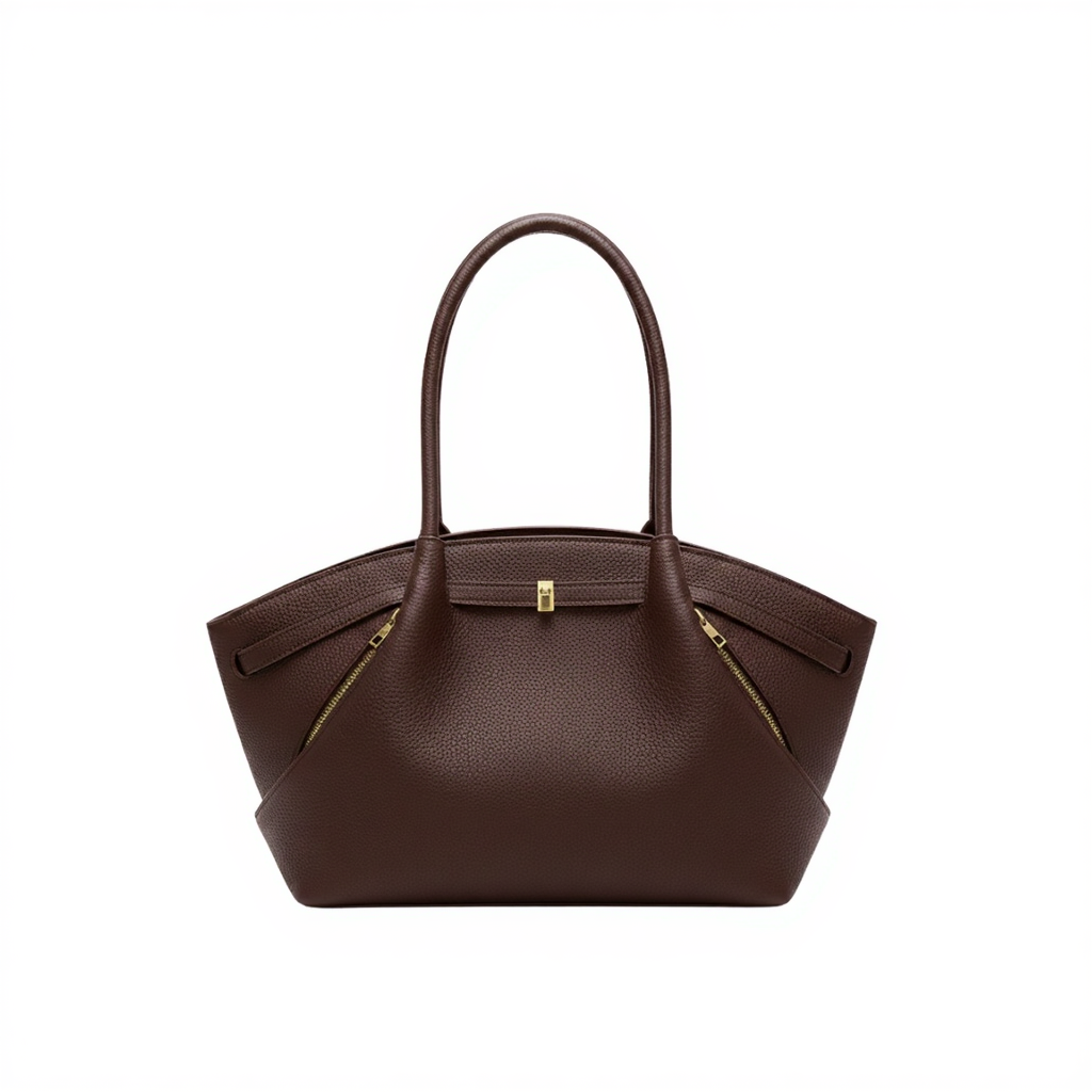 Grand Sac à Main Femme Bandoulière – Zips Latéraux & Format 40cm